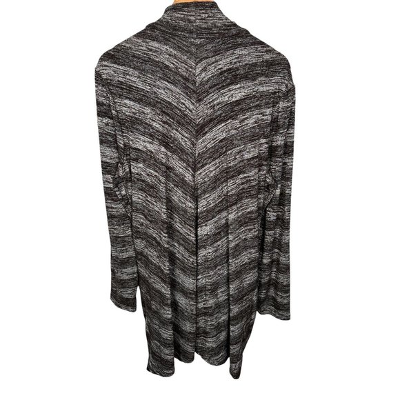LOGO Lori Goldstein Womens Large Cardigan Sweater Long Sleeve Brown White Stretc - Picture 3 of 11